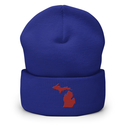 Michigan Cuffed Beanie | Thimbleberry Red Outline