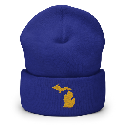 Michigan Cuffed Beanie | Gold Outline