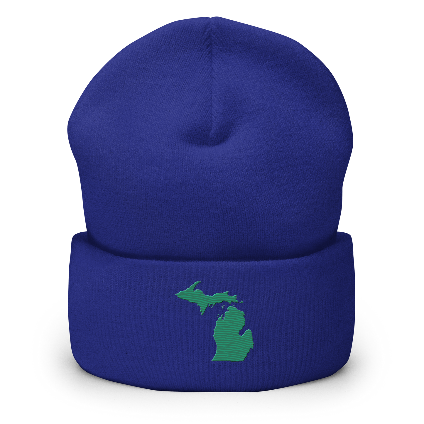 Michigan Cuffed Beanie | Emerald Green Outline