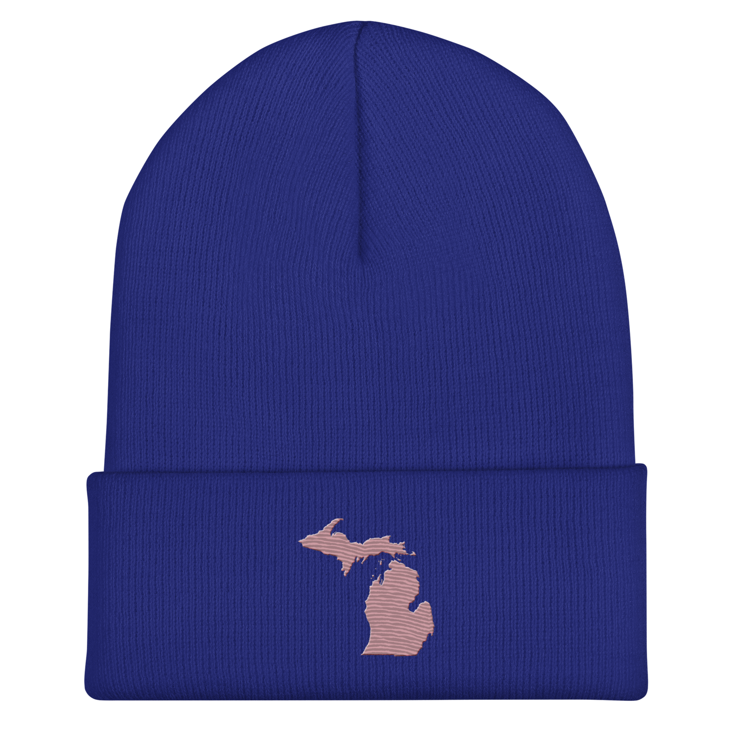 Michigan Cuffed Beanie | Cherry Blossom Pink Outline