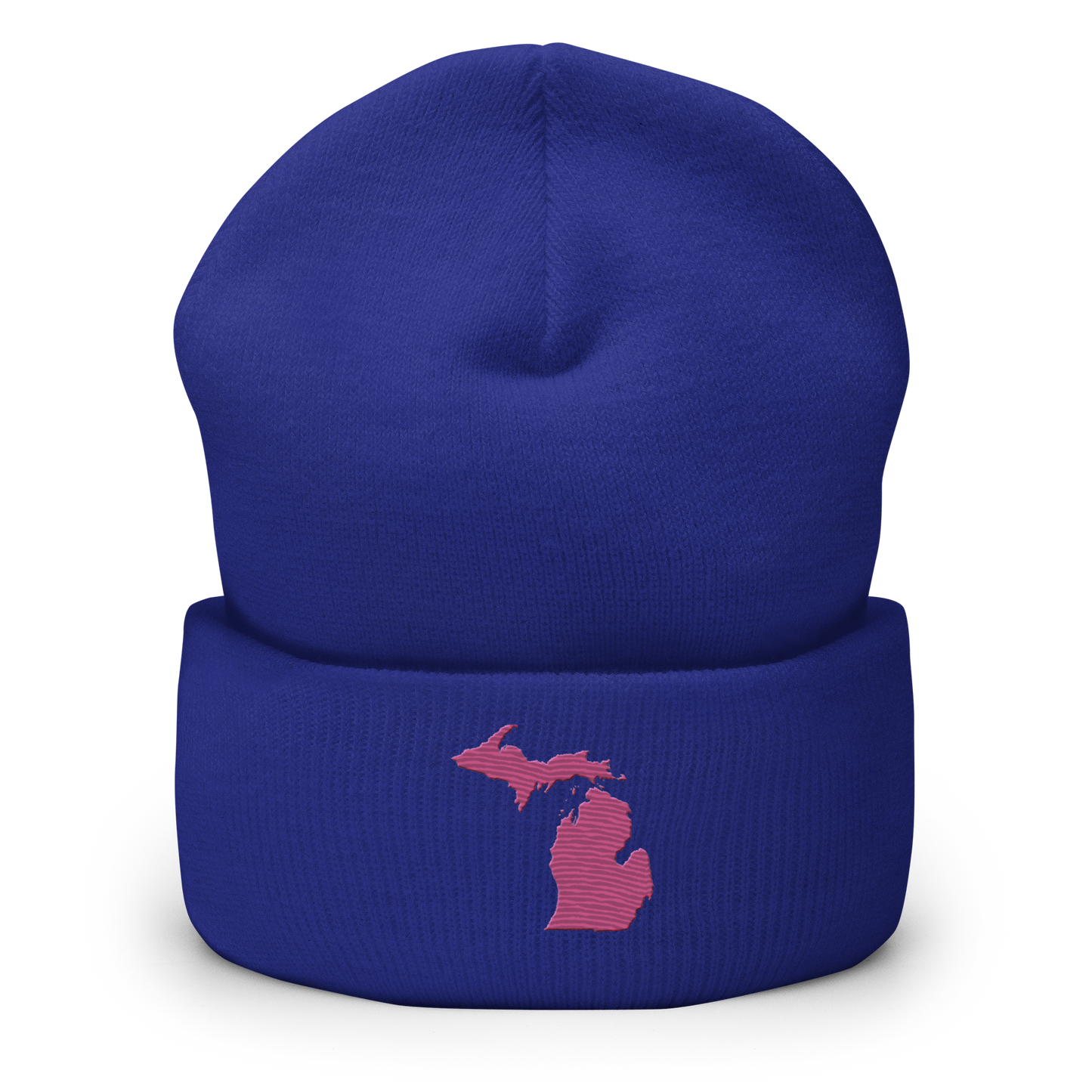 Michigan Cuffed Beanie | Apple Blossom Pink Outline