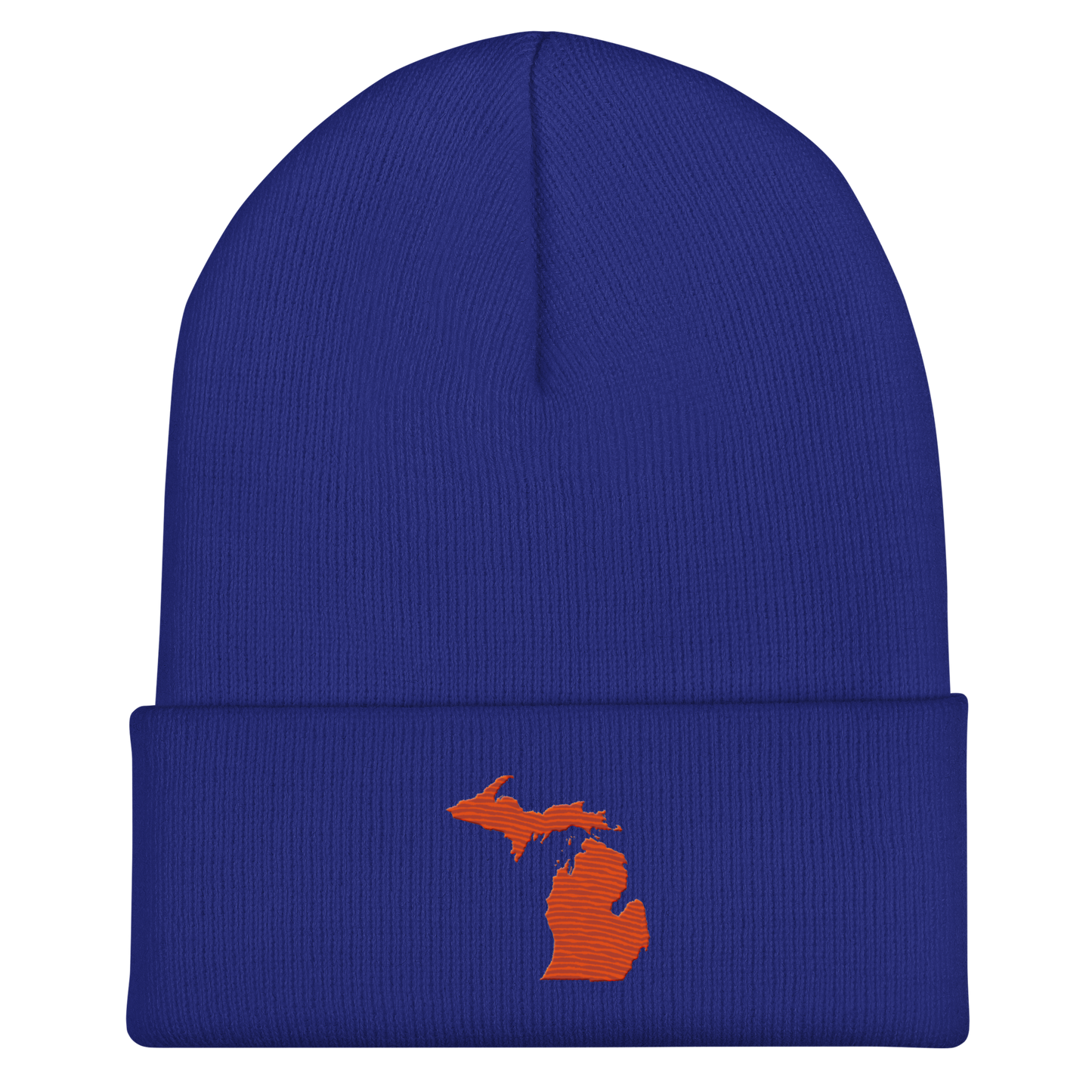 Michigan Cuffed Beanie | Maple Leaf Orange Outline