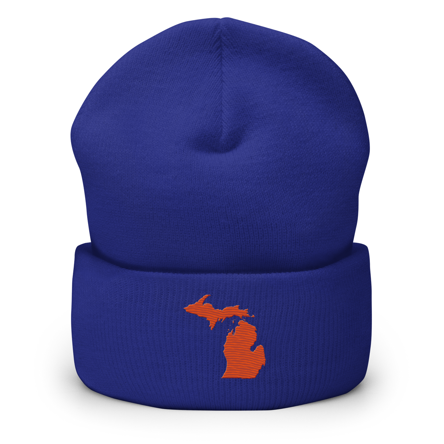 Michigan Cuffed Beanie | Maple Leaf Orange Outline