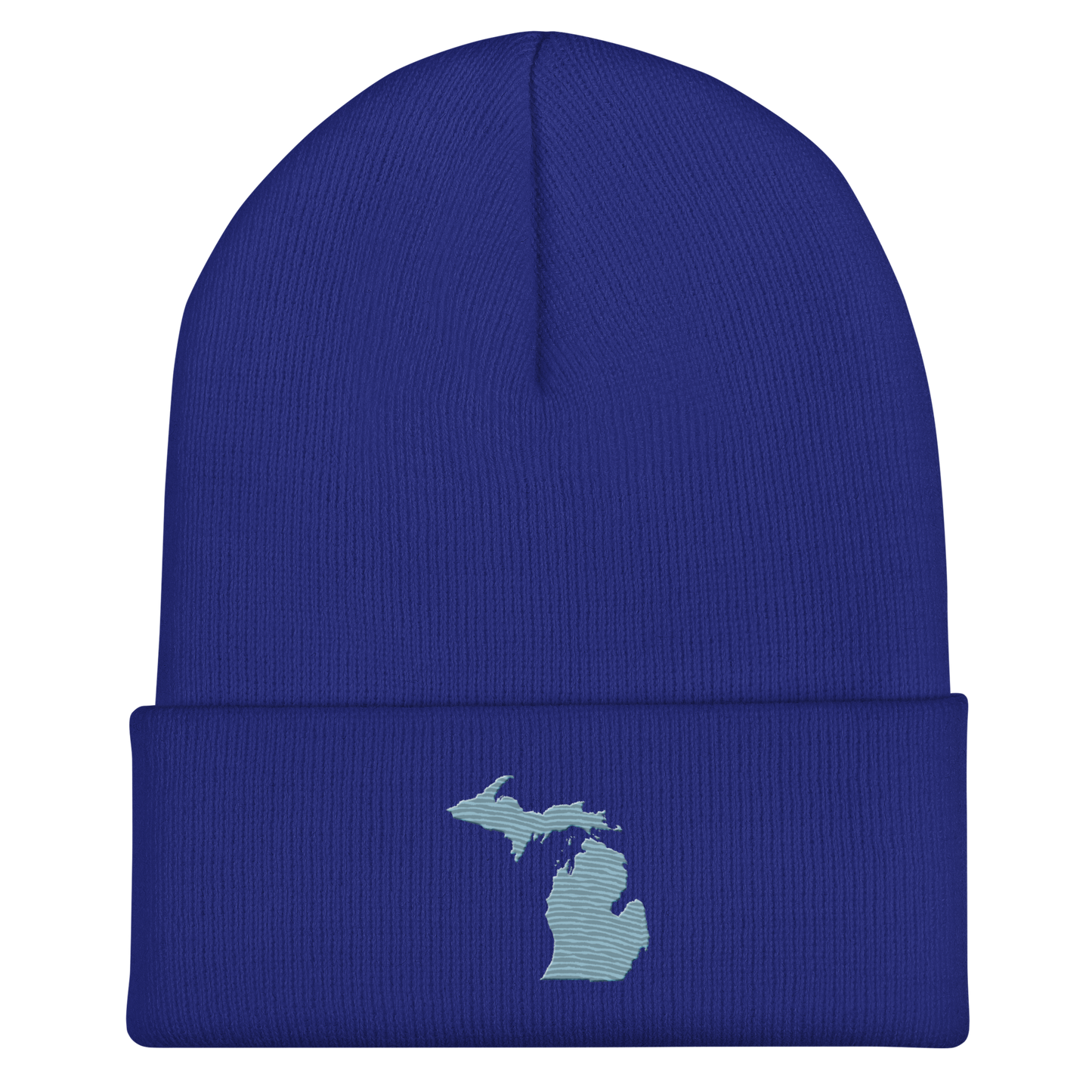 Michigan Cuffed Beanie | Opal Blue Outline