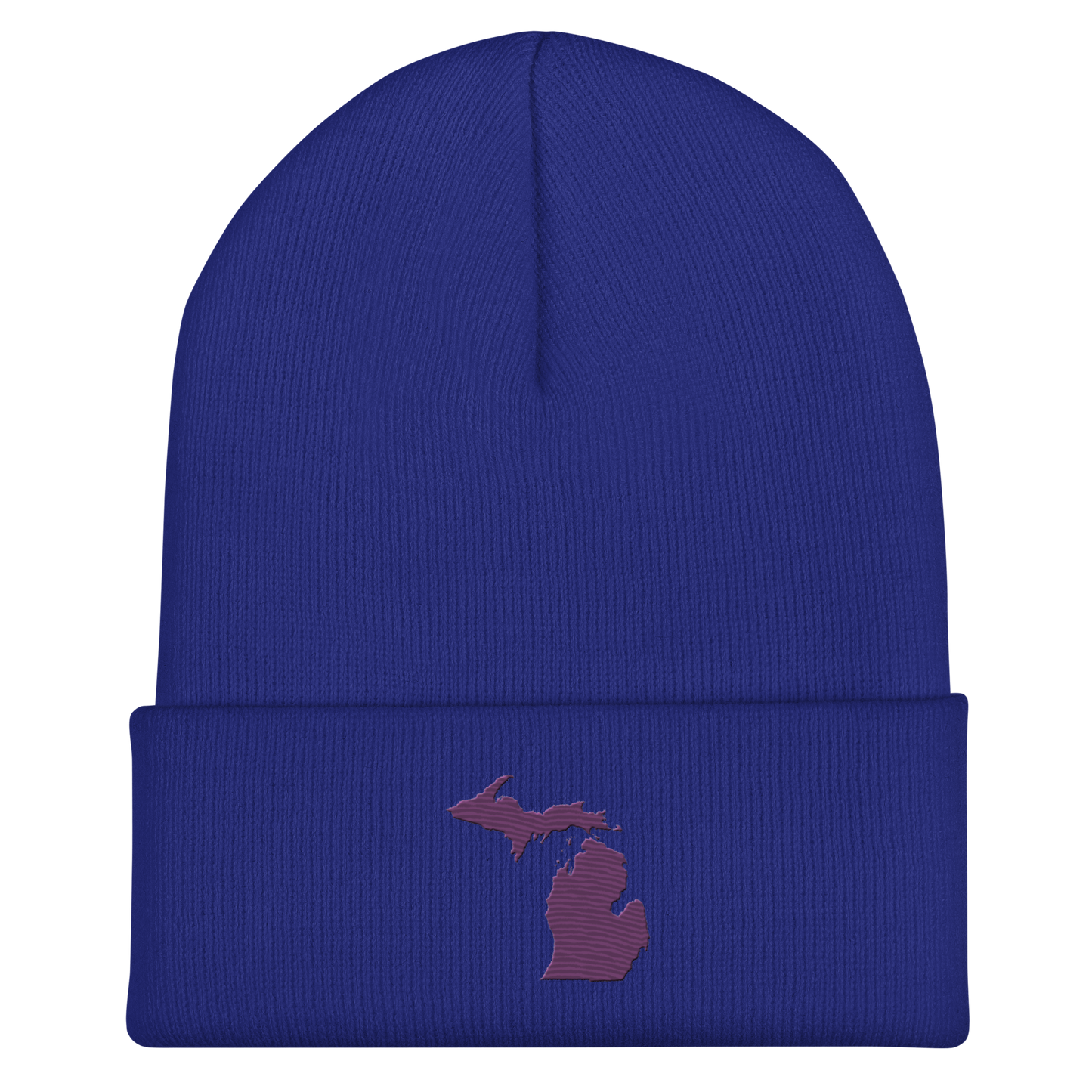 Michigan Cuffed Beanie | Plum Outline