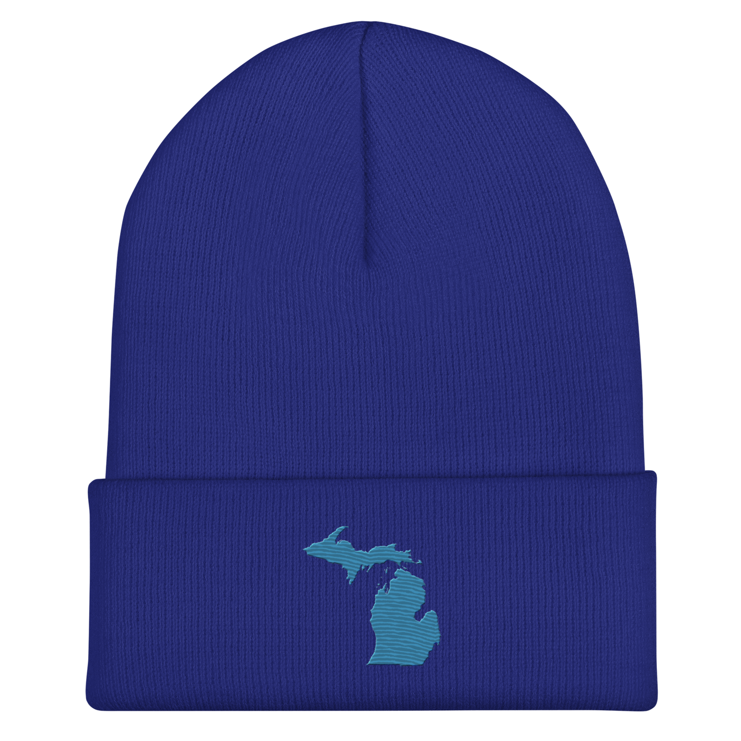 Michigan Cuffed Beanie | Traverse Blue Outline