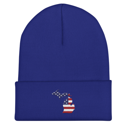 Michigan Cuffed Beanie | Patriotic Outline