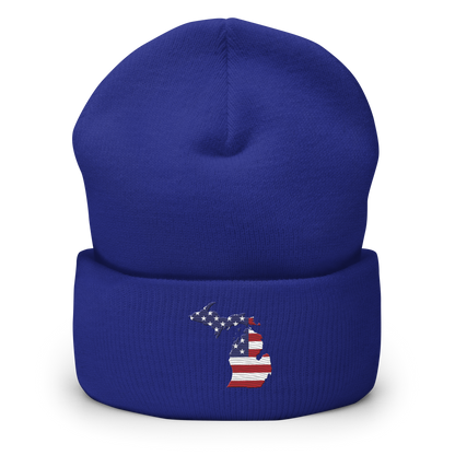 Michigan Cuffed Beanie | Patriotic Outline