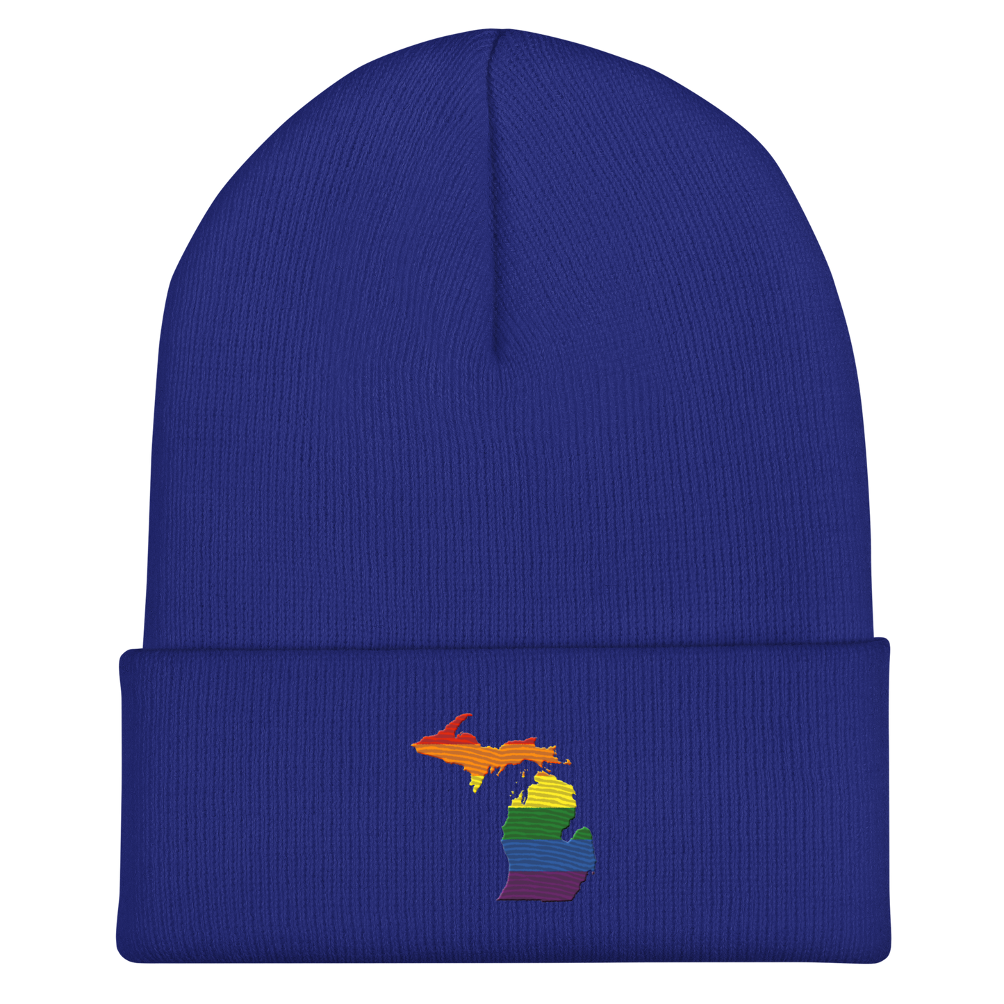 Michigan Cuffed Beanie | Rainbow Pride Outline