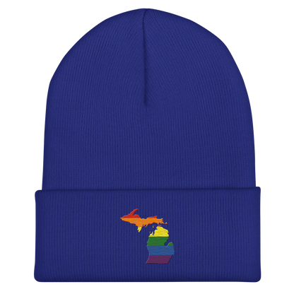 Michigan Cuffed Beanie | Rainbow Pride Outline