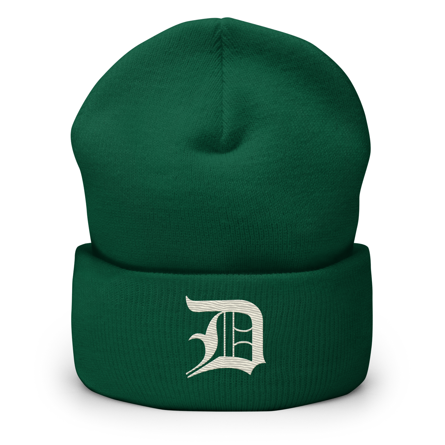 Detroit 'Old English D' Cuffed Beanie (Ivory White)