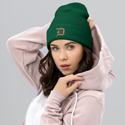 Detroit 'Old English D' Cuffed Beanie (Copper)