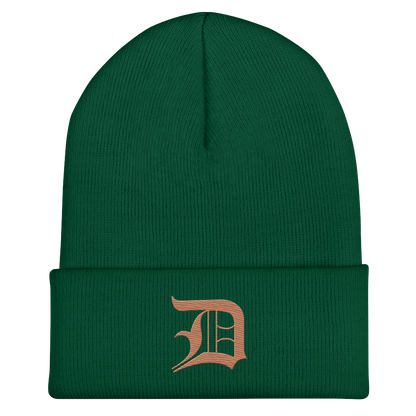 Detroit 'Old English D' Cuffed Beanie (Copper)