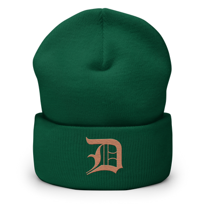 Detroit 'Old English D' Cuffed Beanie (Copper)