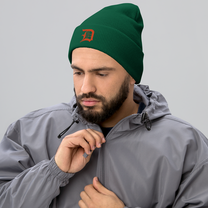 Detroit 'Old English D' Cuffed Beanie (Maple Leaf Orange)