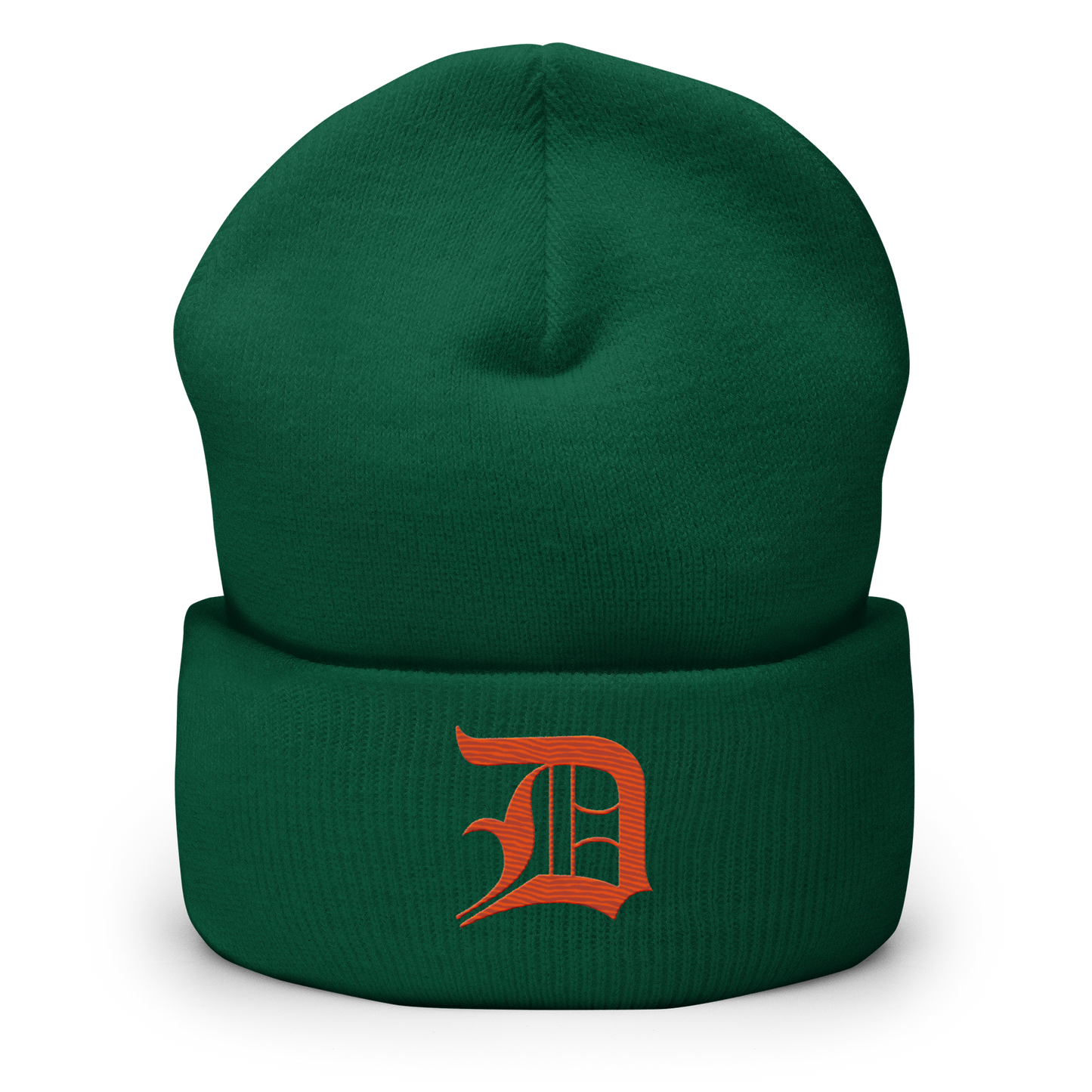 Detroit 'Old English D' Cuffed Beanie (Maple Leaf Orange)