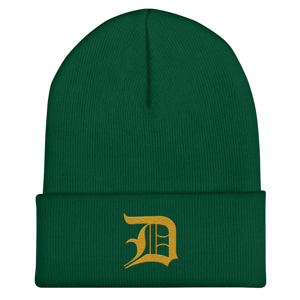 Detroit 'Old English D' Cuffed Beanie (Gold)