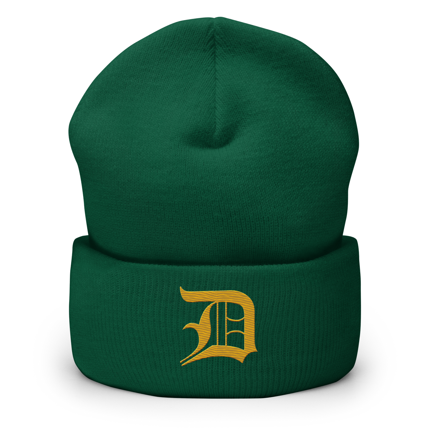 Detroit 'Old English D' Cuffed Beanie (Gold)