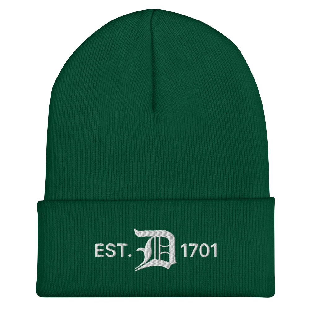 Detroit 'EST. 1701' Cuffed Beanie (w/ Old English 'D')