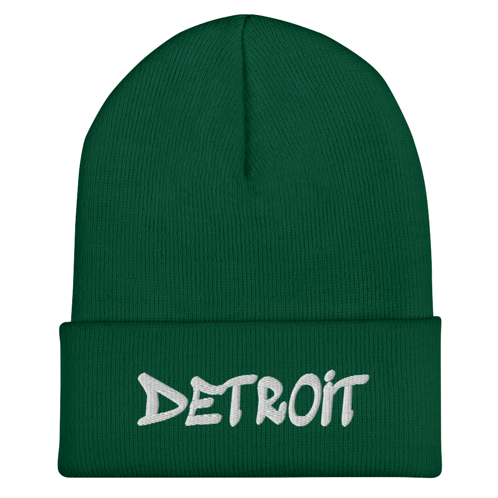 'Detroit' Cuffed Beanie (Tag Font)