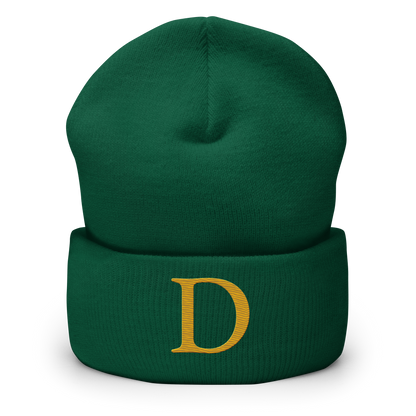 Detroit 'Old French D' Cuffed Beanie (Gold)