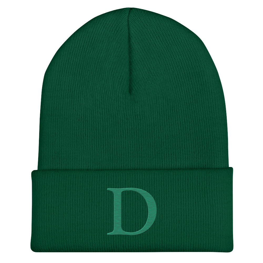 Detroit 'Old French D' Cuffed Beanie (Emerald Green)