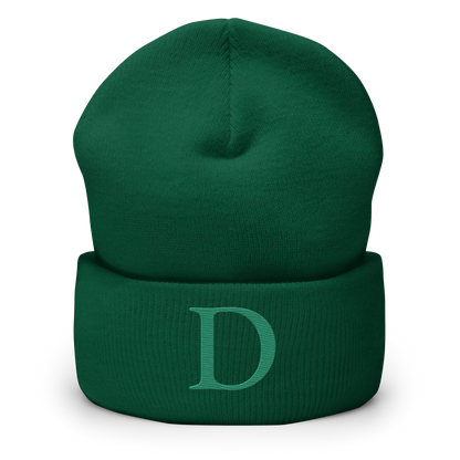 Detroit 'Old French D' Cuffed Beanie (Emerald Green)