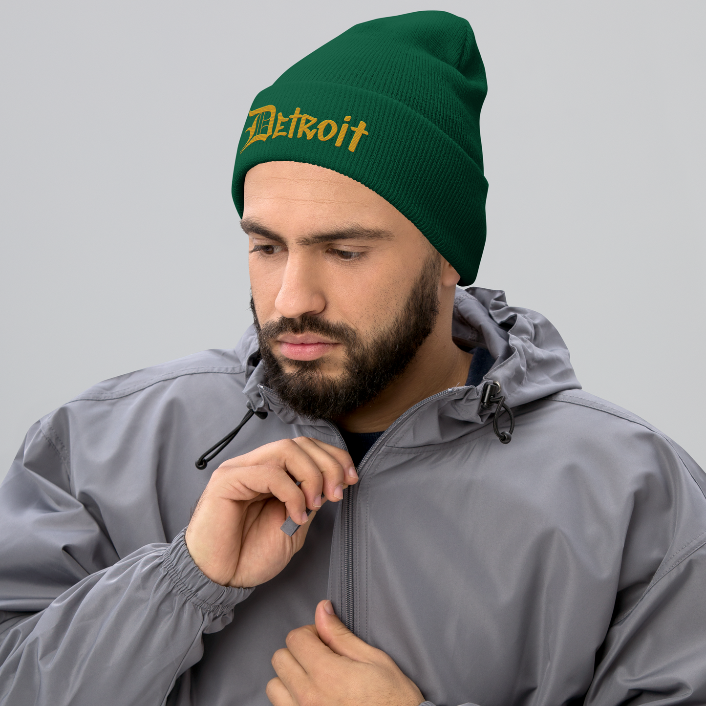 'Detroit' Cuffed Beanie (OED Tag Font) | Gold