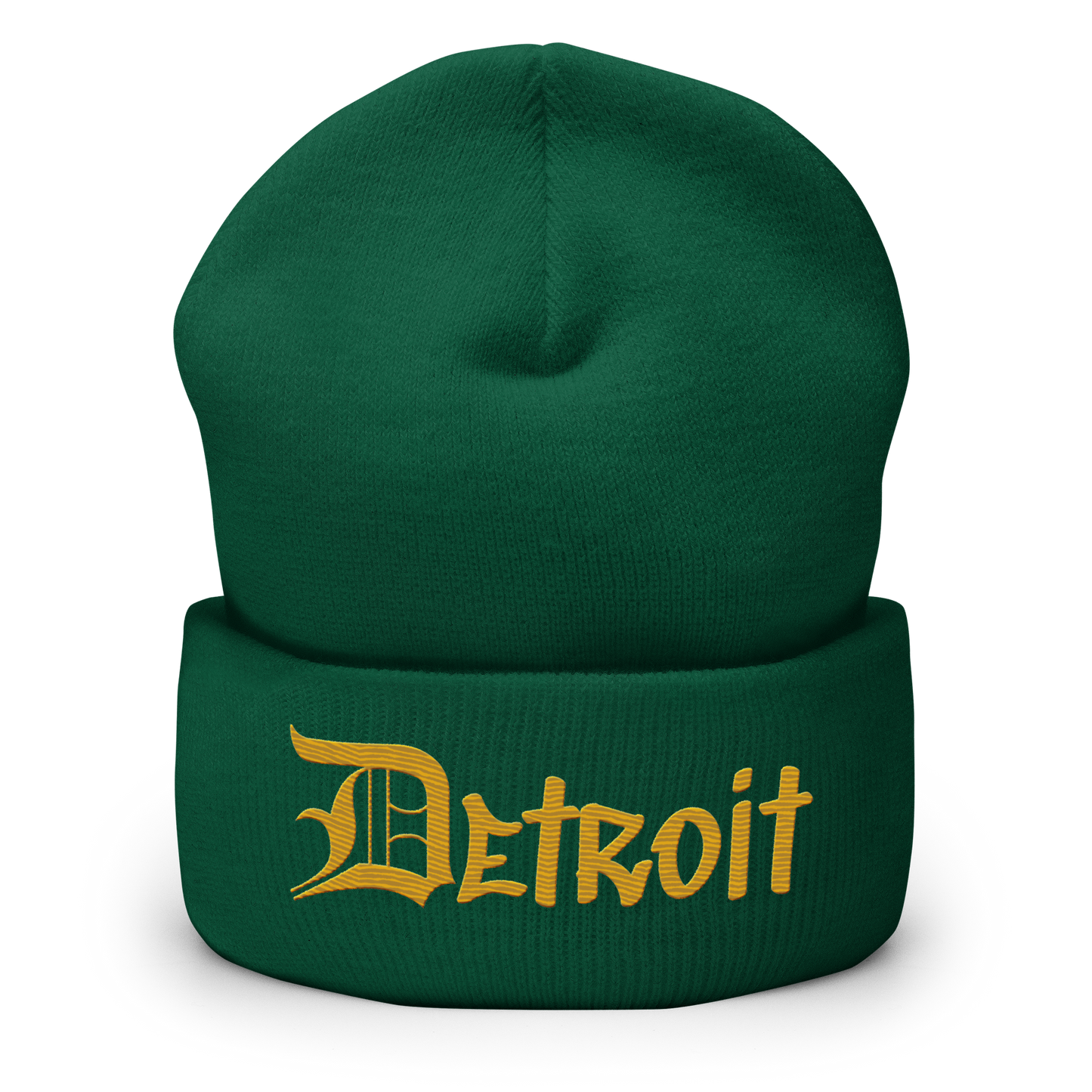 'Detroit' Cuffed Beanie (OED Tag Font) | Gold