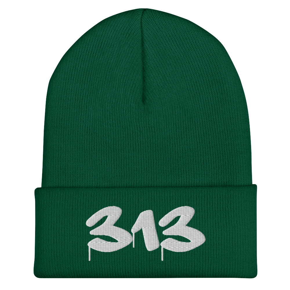 Detroit '313' Cuffed Beanie (Tag Font)