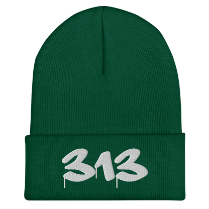 Detroit '313' Cuffed Beanie (Tag Font)