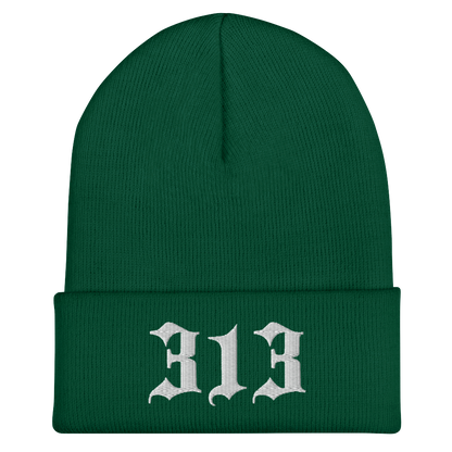 Detroit '313' Cuffed Beanie (Old English Font)