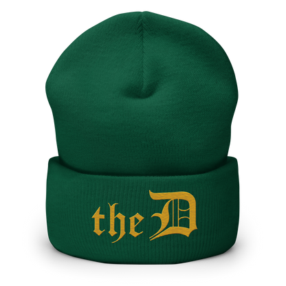 Detroit 'The D' Cuffed Beanie | Gold