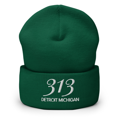 '313 Detroit Michigan' Cuffed Beanie