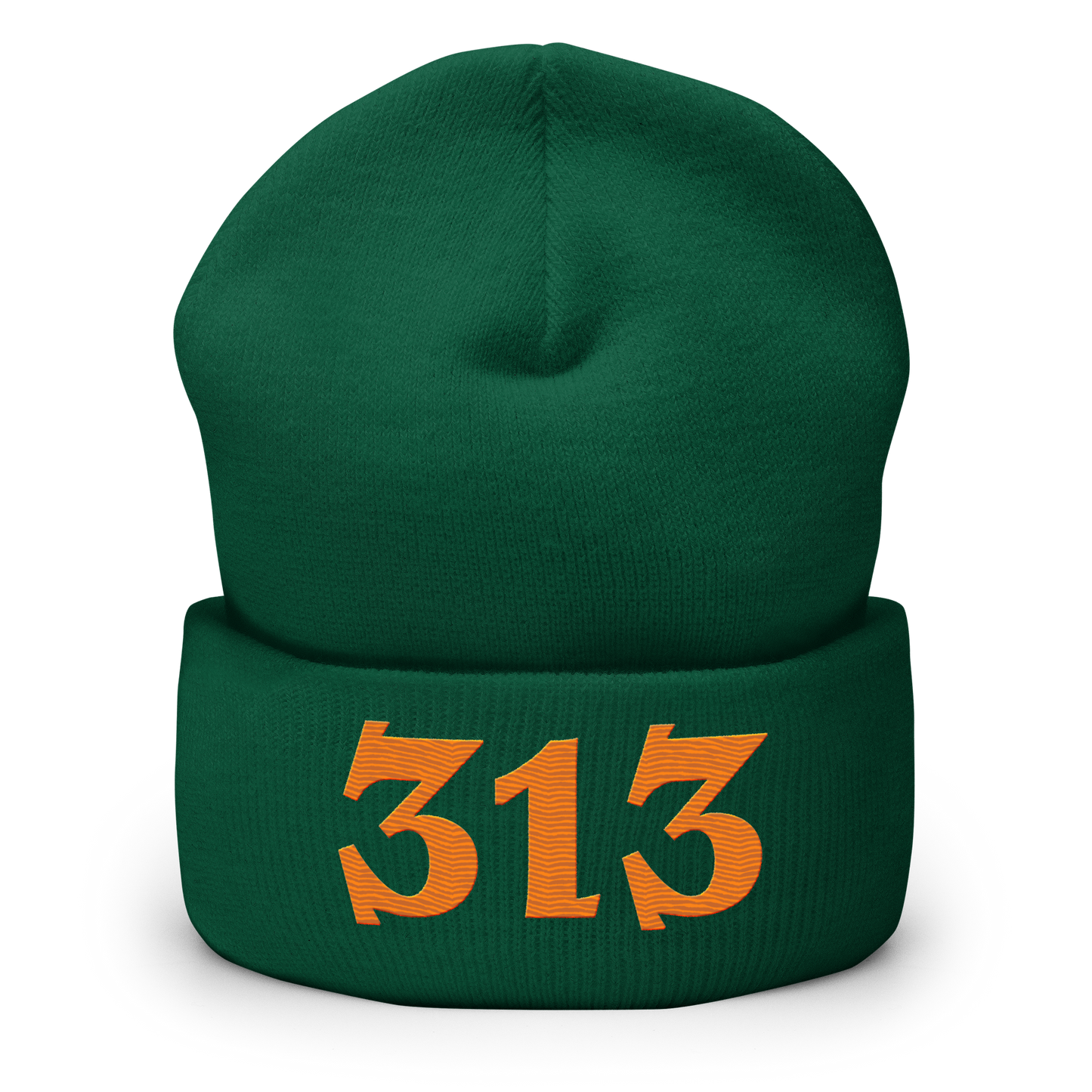 Detroit '313' Cuffed Beanie (Angry Font) | Orange