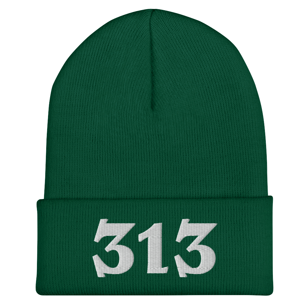 Detroit '313' Cuffed Beanie (Angry Font)