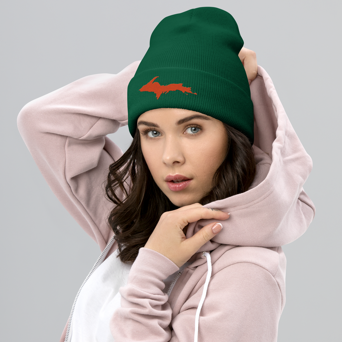 Upper Peninsula Cuffed Beanie | Maple Leaf Orange