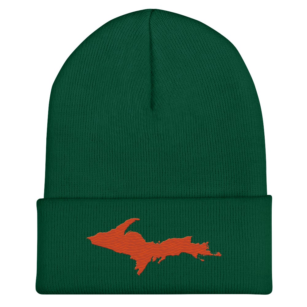 Upper Peninsula Cuffed Beanie | Maple Leaf Orange