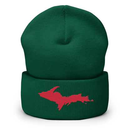 Upper Peninsula Cuffed Beanie | Lighthouse Red