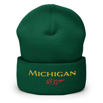 'Michigan 1837' Cuffed Beanie | British Spy Parody