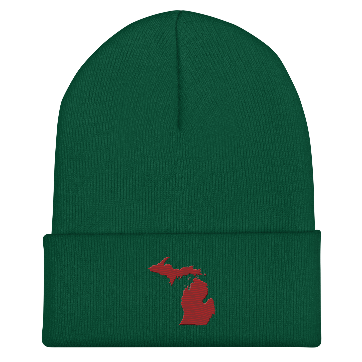 Michigan Cuffed Beanie | Thimbleberry Red Outline