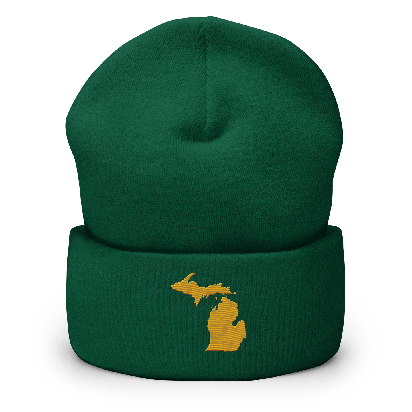 Michigan Cuffed Beanie | Gold Outline