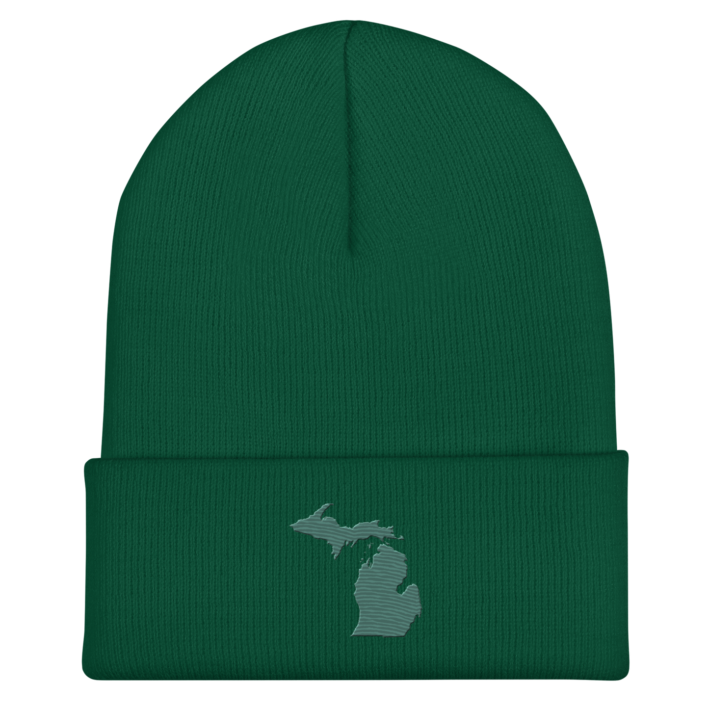 Michigan Cuffed Beanie | Copper Green Outline