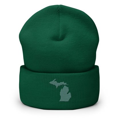 Michigan Cuffed Beanie | Copper Green Outline