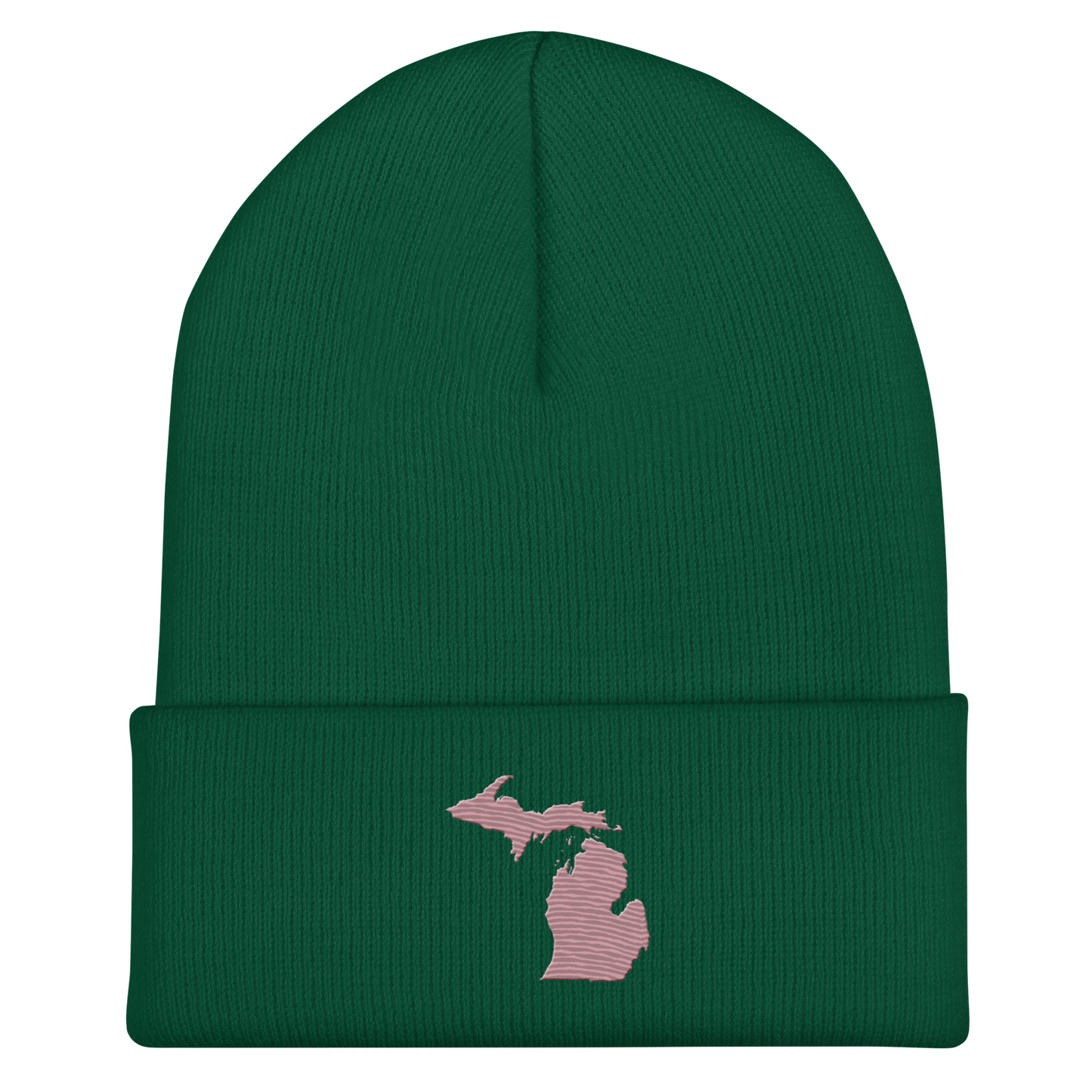 Michigan Cuffed Beanie | Cherry Blossom Pink Outline