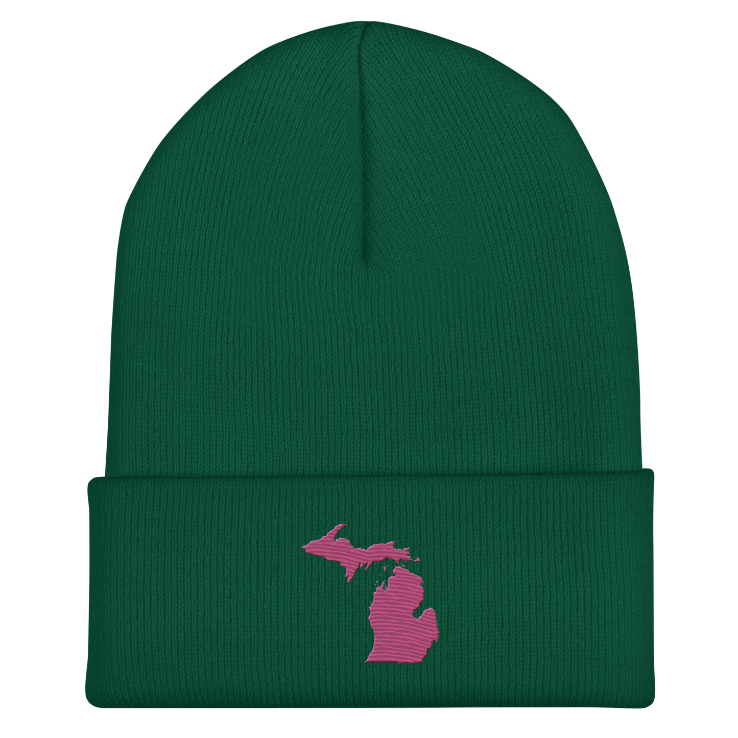 Michigan Cuffed Beanie | Apple Blossom Pink Outline