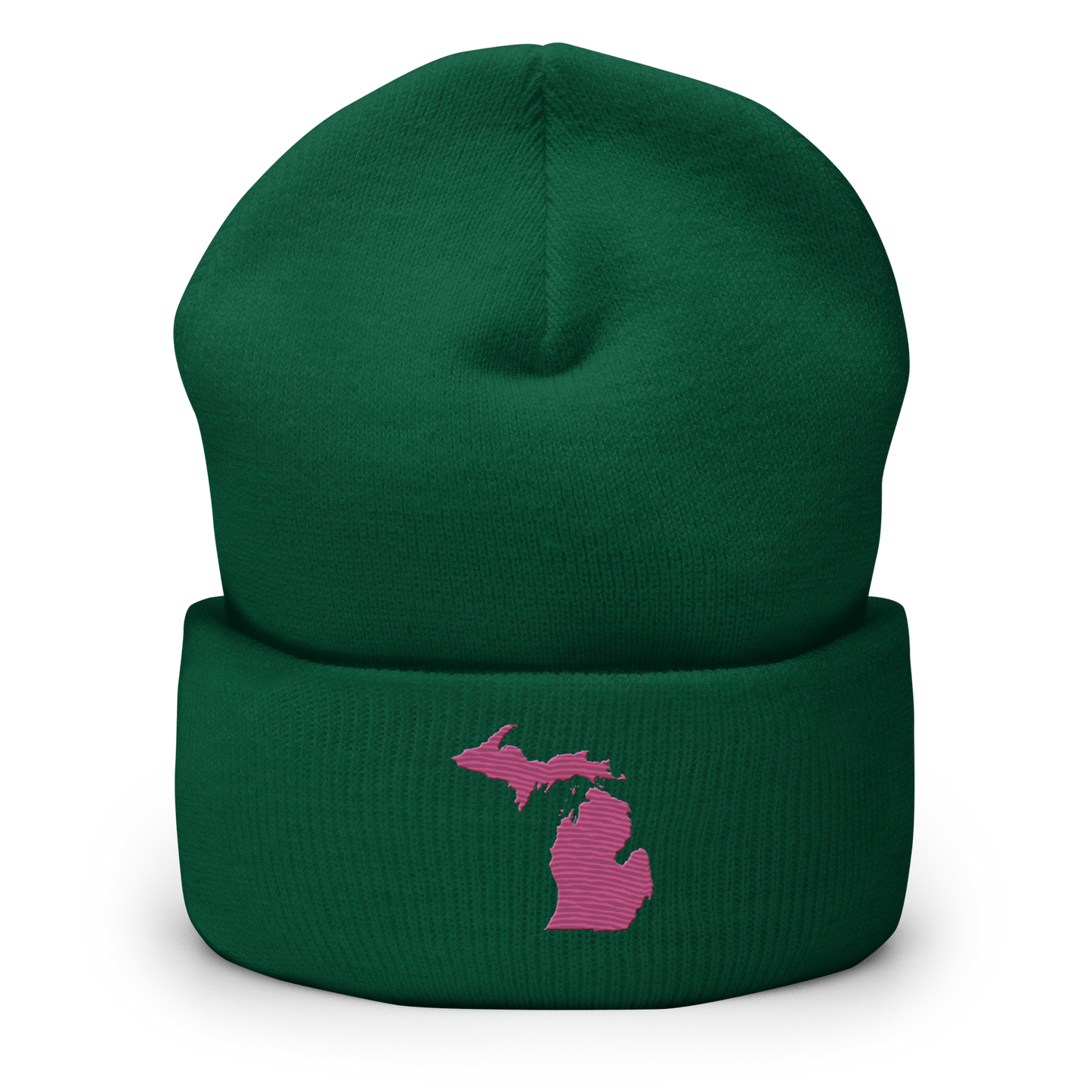 Michigan Cuffed Beanie | Apple Blossom Pink Outline