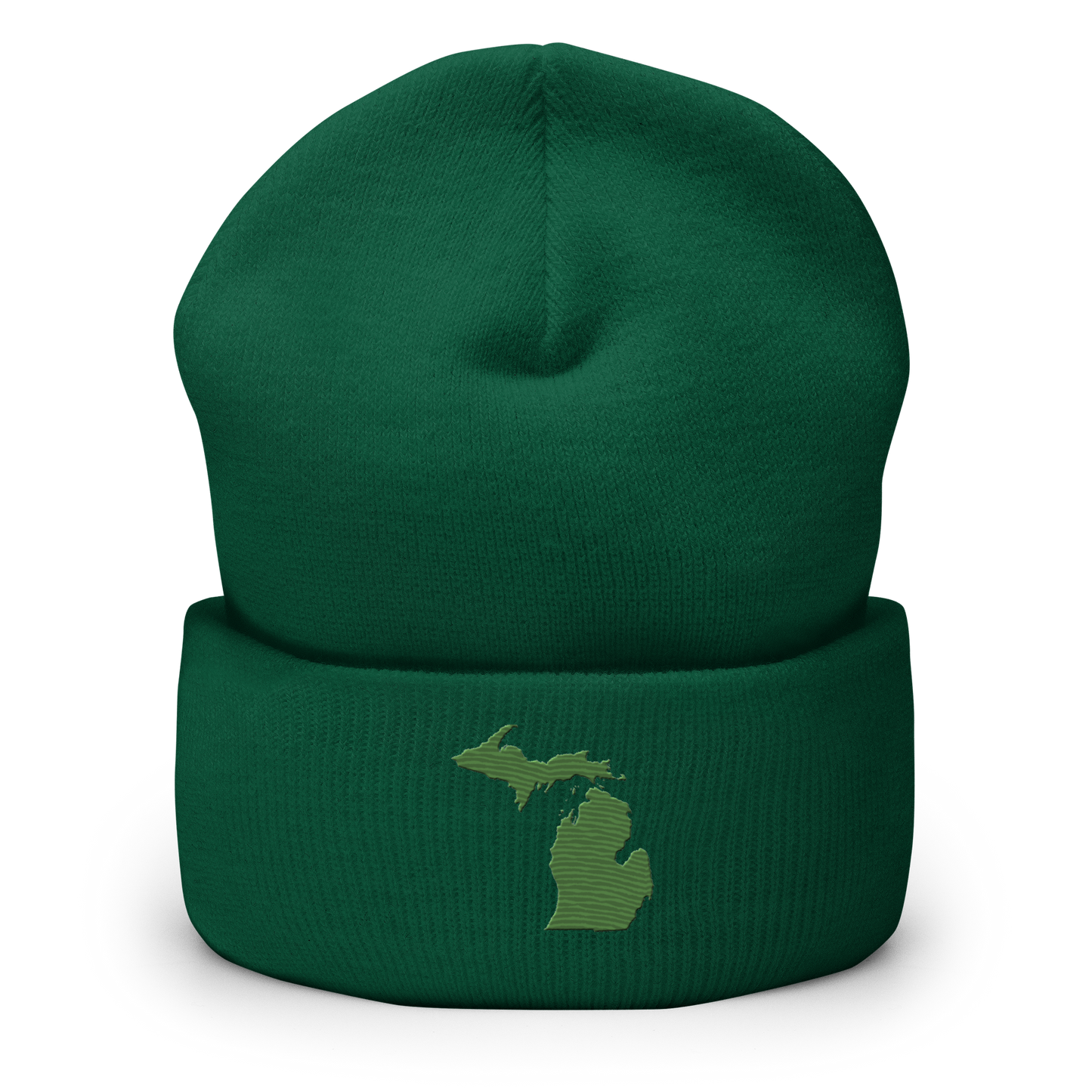 Michigan Cuffed Beanie | Pine Green Outline