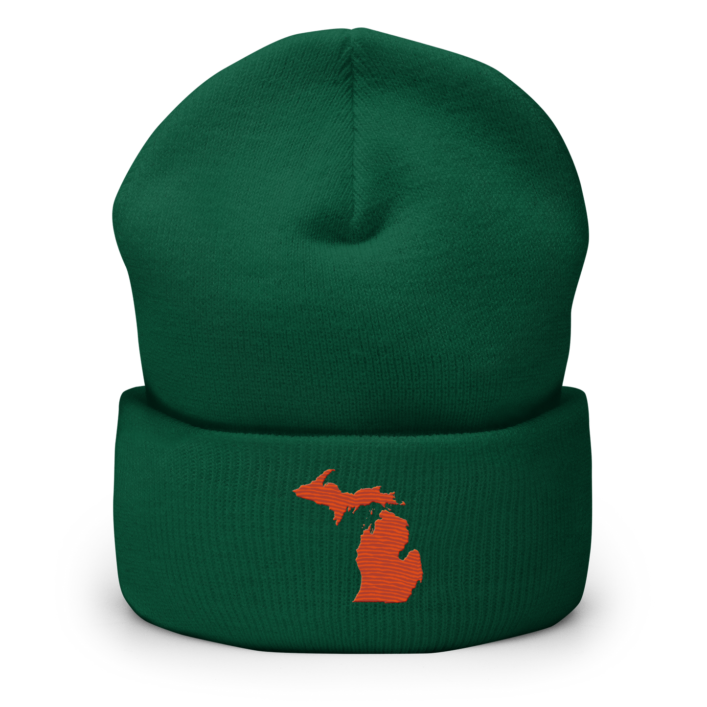 Michigan Cuffed Beanie | Maple Leaf Orange Outline