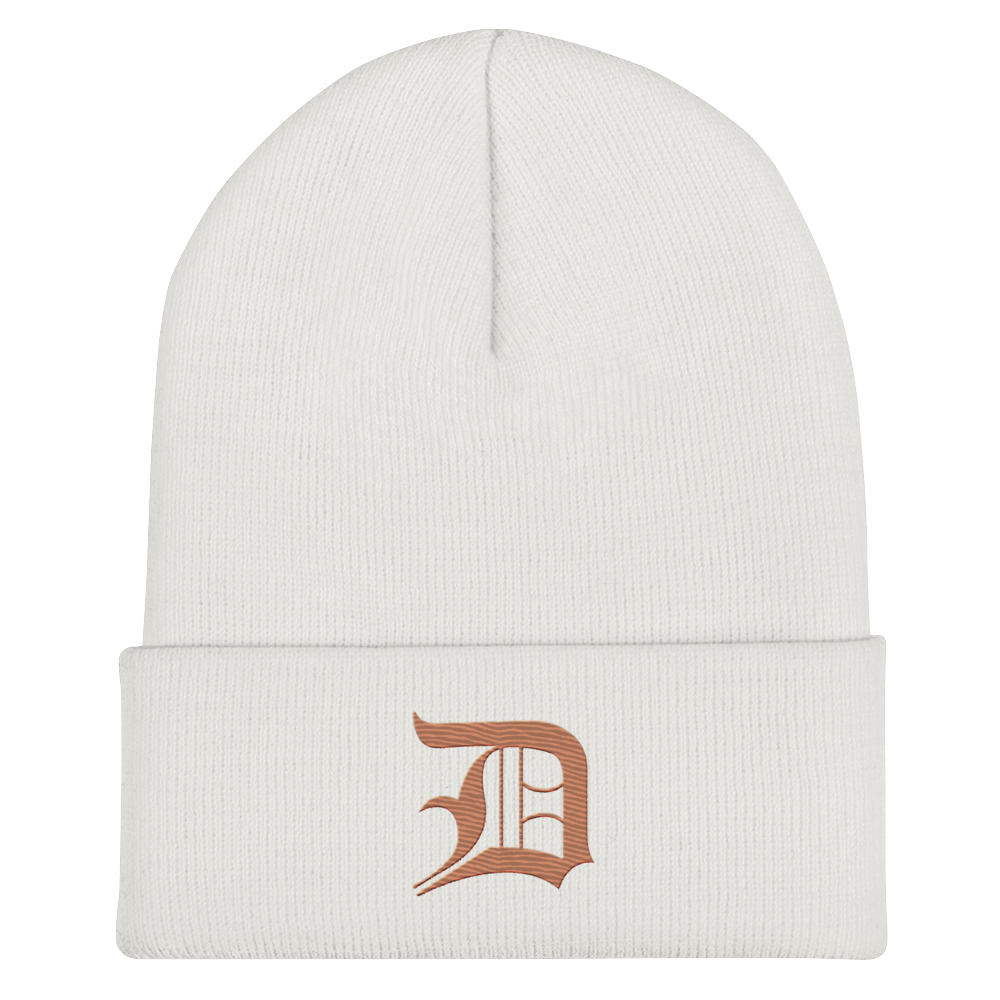 Detroit 'Old English D' Cuffed Beanie (Copper)